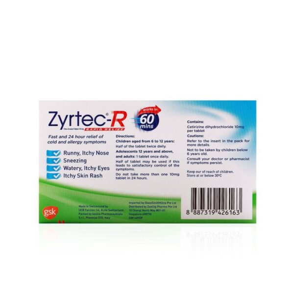 Zyrtec R (SINGAPORE) - EXP 2027 - Image 2
