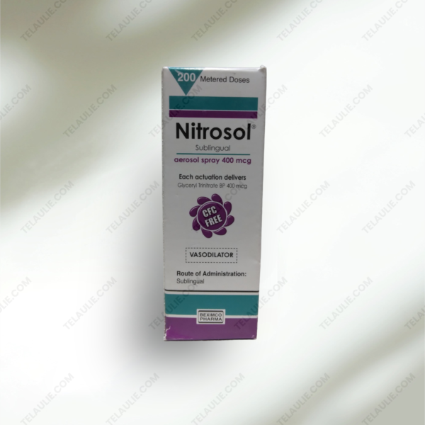 Nitrosol Sublingual Aerosol Spray 400 mcg Glyceryl Trinitrate BP 400 Mcg 200 Metered doses